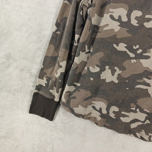 Time & Tru Women Sweater Size XXL(20-22) Camouflage Waffle Knit Henley - Picture 3 of 11